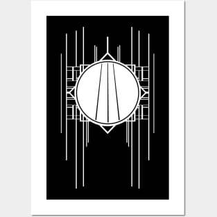 Abstract Geometric sporty white parallel lines pattern Posters and Art